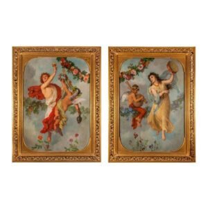 Pair of allegorical oil paintings
